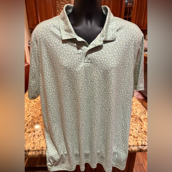 UNTUCKit men’s polo. Sharp green & blue print‎ with logo. 2XL - Picture 3 of 6